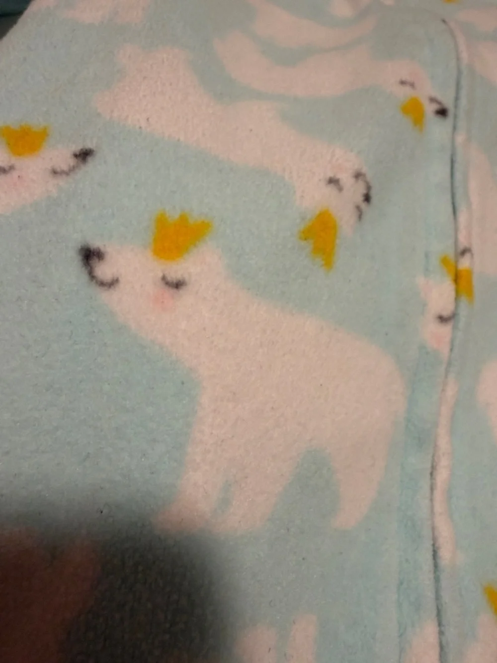 Children's Light Blue Polar Bear Footed One-Piece Pajamas 24months